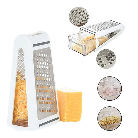Double-sided kitchen grater with collection tray - GratoRasp