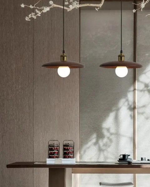 Halvora Pendant Light – Slim Wooden Shade in Japandi Zen Style