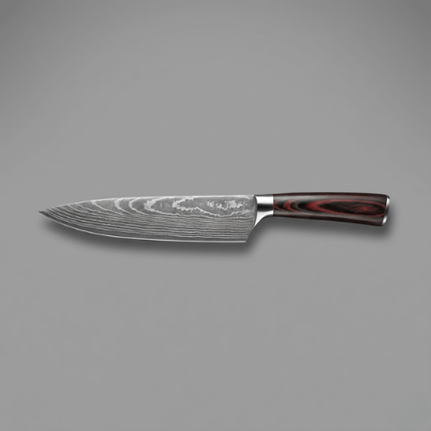 Steel Chef’s Knife – 20 cm Professional Kitchen Knife with Resin-Wood Handle