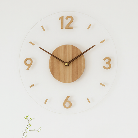 Scandinavian Wooden Wall Clock – Minimalist Silent Design