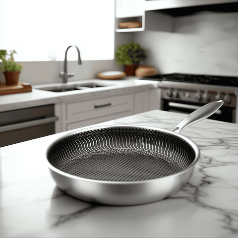 Stainless Steel Honeycomb Hexclad Non-Stick Frying Pan
