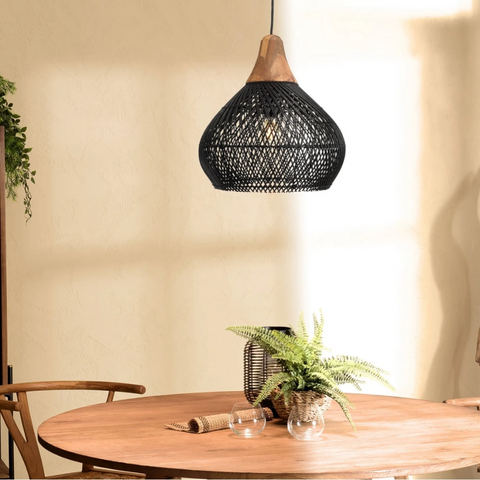 Solara Rattan Pendant – Handwoven Boho Ceiling Light for Natural Charm