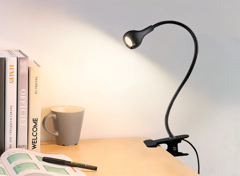 ClipNGlow Desk Lamp – 360° Rotatable, USB-Powered, Flexible Reading & Study Light