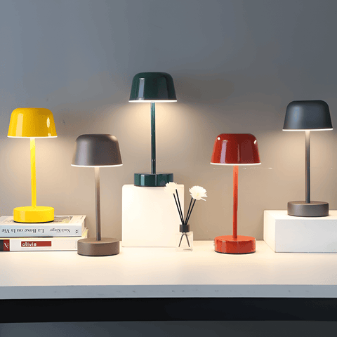 Colorful Retro LED Table Lamp – Wireless, USB Rechargeable