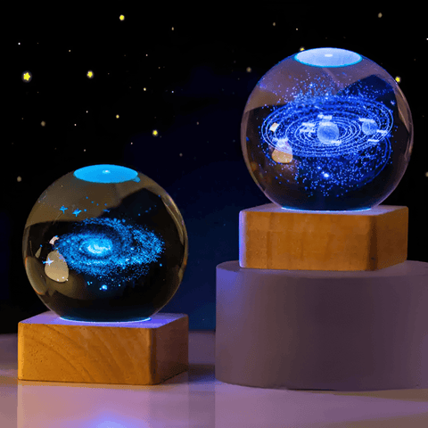 Galactic Glow LED Crystal Ball – Magical Galaxy Night Light for Home & Meditation