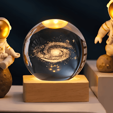 Galactic Glow LED Crystal Ball – Magical Galaxy Night Light for Home & Meditation