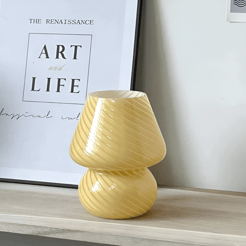 Striped Glow – Handblown Striped Glass Table Lamp