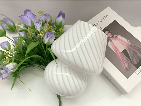 Striped Glow – Handblown Striped Glass Table Lamp