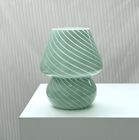 Striped Glow – Handblown Striped Glass Table Lamp