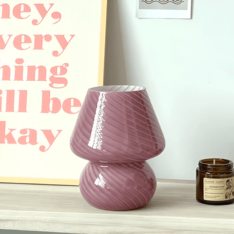 Striped Glow – Handblown Striped Glass Table Lamp