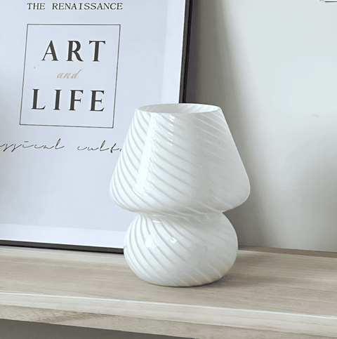 Striped Glow – Handblown Striped Glass Table Lamp