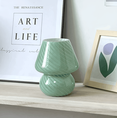 Striped Glow – Handblown Striped Glass Table Lamp