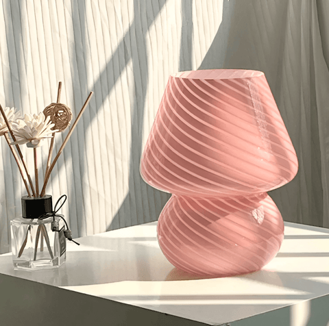 Striped Glow – Handblown Striped Glass Table Lamp