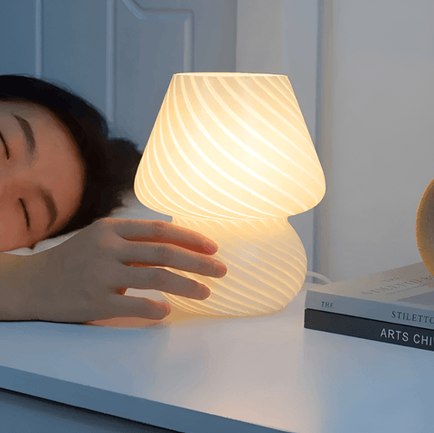 Striped Glow – Handblown Striped Glass Table Lamp