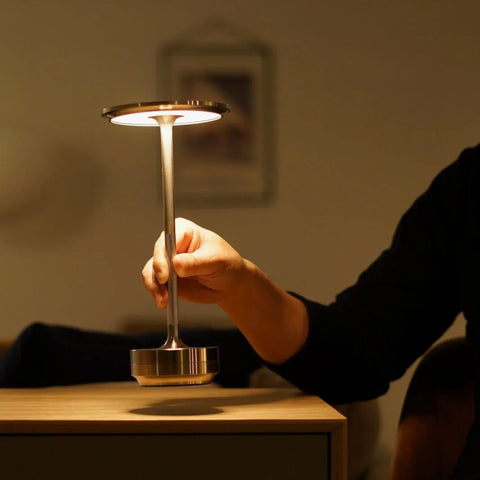 Rechargeable Touch Lamp – Dimmable LED with Gold Finish