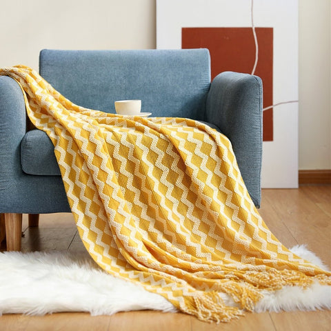 Solid Sofa Knitted Blanket for Cozy Comfort